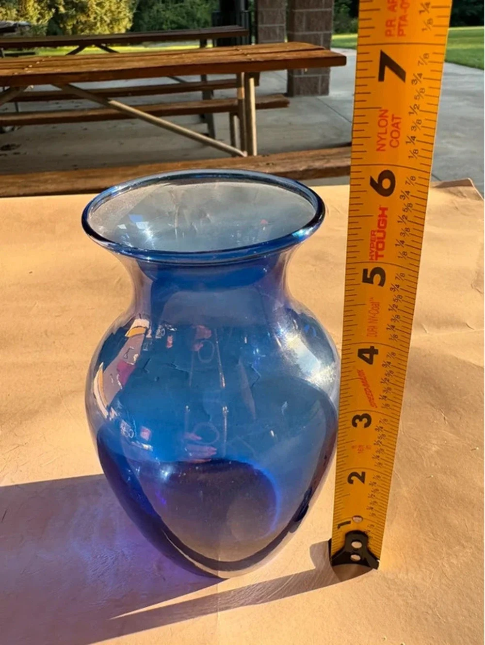Vintage Cobalt Blue Glass Ginger Vase